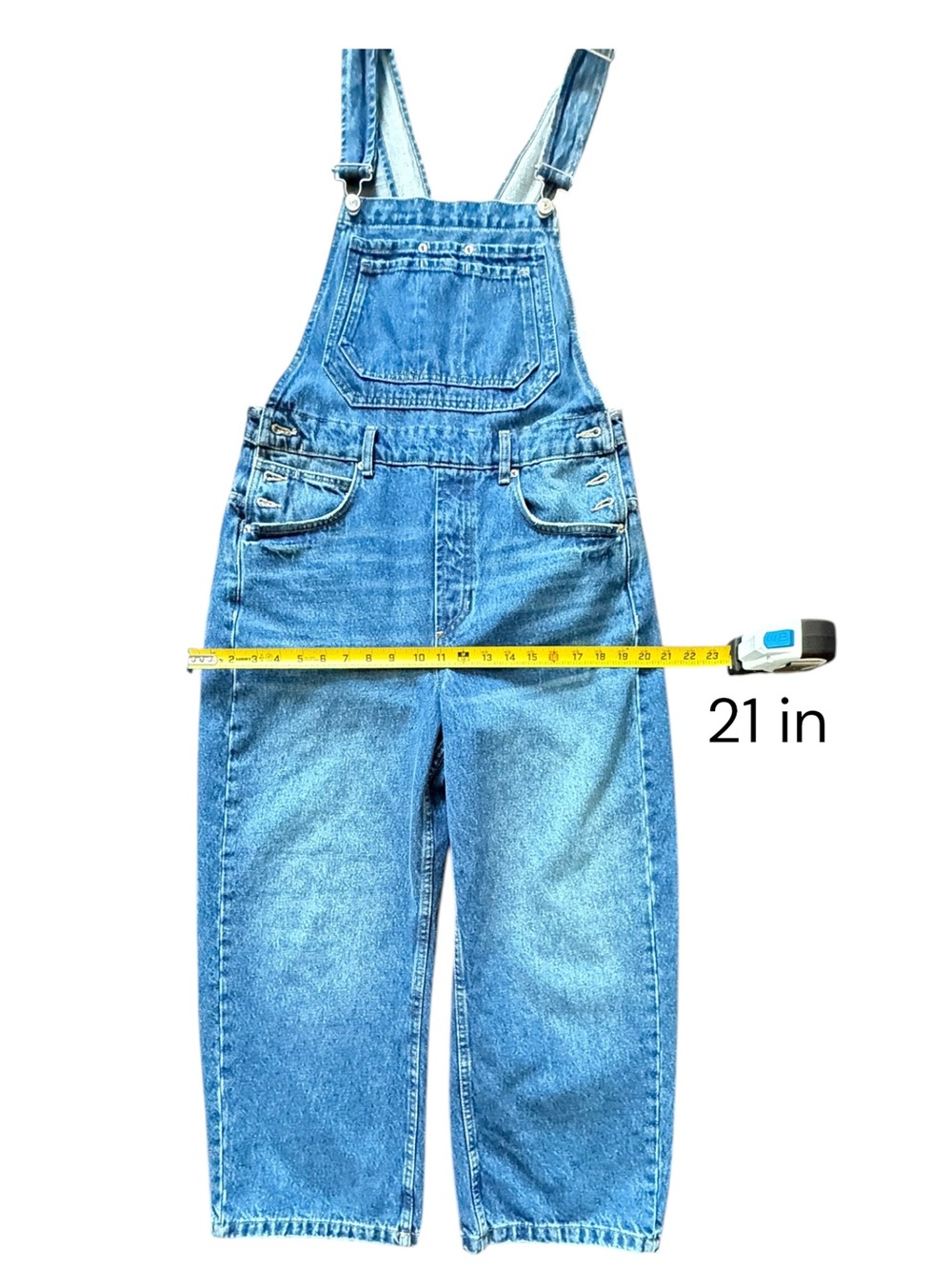 We The Free Women Denim Overalls Light Blue Adjustable Straps Size M NWT - Picture 12 of 13